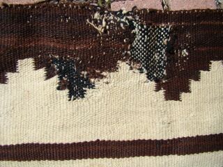 Antique Navajo Rug Large Native American Shabby Chic Cabin Weaving 6