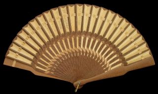 Very Rare Antique Micro Mosaic Brise Fan By Franz Podany Ca 1875 Eventail Fächer