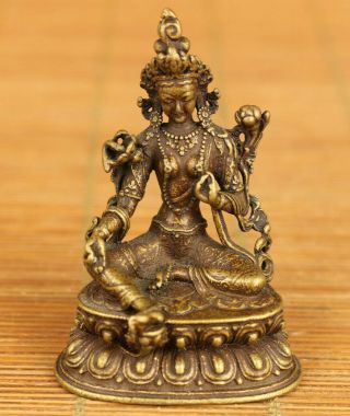 Chinese Rare Old Bronze Hand Carving Tibet Buddha Statue Pendant Decoration