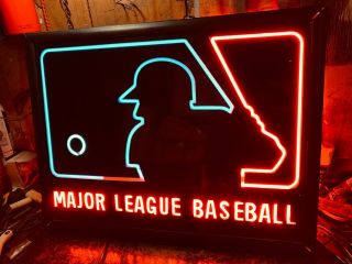 Authentic Vintage Mlb Major League Baseball Neon Sign Light Store Display Cubs