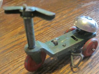 Vintage 1930s Scooter Tin Wind Up Toy Metal As - Is