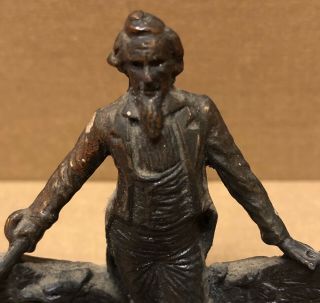 Antique 1920’s Weidlich 605 bronze UNCLE SAM “I Am An American” Statue Figurine 2