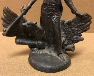 Antique 1920’s Weidlich 605 bronze UNCLE SAM “I Am An American” Statue Figurine 3