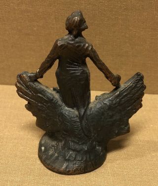 Antique 1920’s Weidlich 605 bronze UNCLE SAM “I Am An American” Statue Figurine 5
