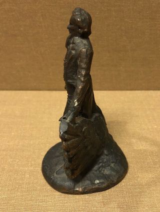 Antique 1920’s Weidlich 605 bronze UNCLE SAM “I Am An American” Statue Figurine 7