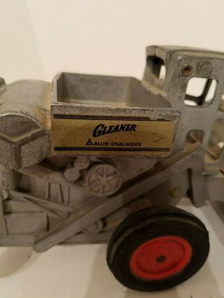Vintage Allis Chalmers Gleaner Combine.  Small sized,  Parts broken wheel 2