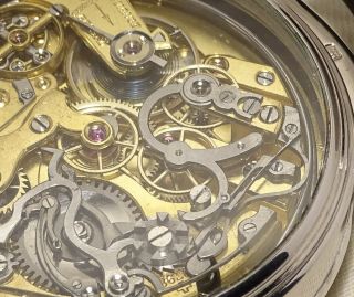 V.  RARE COMPLICATED MINUTE REPEATER CHRONOGRAPH REPETITION PATEK PARTNER MOVEMENT 10