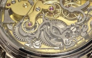 V.  RARE COMPLICATED MINUTE REPEATER CHRONOGRAPH REPETITION PATEK PARTNER MOVEMENT 9