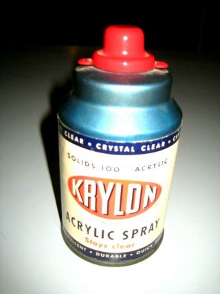 Antique Vintage Krylon Crystal Clear 100 Acrylic Spray Stays Clear Papper Label