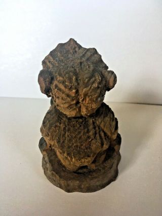 Vintage Hand Carved Henning Figure Norway Uncommon Small Sitting Troll Boy 3.  5 