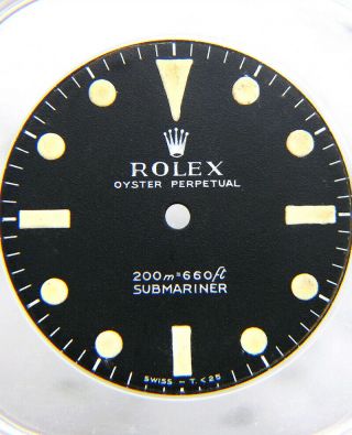 Rare Vintage Rolex Submariner 5513 Meters First Matte Black Watch Dial