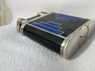RARE 1927 DUNHILLL UNIQUE STERLING SWISS GLASS B SIZE LIFT ARM LIGHTER 3