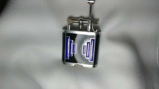 RARE 1927 DUNHILLL UNIQUE STERLING SWISS GLASS B SIZE LIFT ARM LIGHTER 7