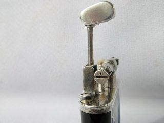 RARE 1927 DUNHILLL UNIQUE STERLING SWISS GLASS B SIZE LIFT ARM LIGHTER 8
