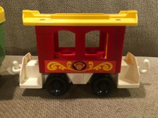 Vintage Fisher Price CIRCUS TRAIN Playset 3 Cars Vehicle Figures 4 Animals 5