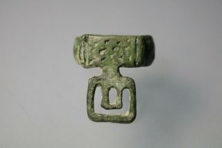 Ancient Fantastic Interesting Roman Bronze Key Ring 1st - 4th Ad