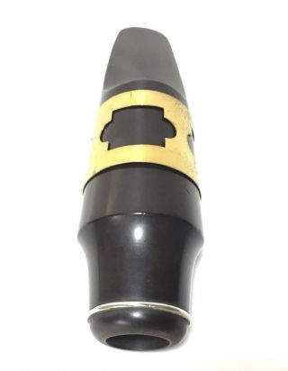 Vtg Baritone Saxophone Hard Rubber Mouthpiece Bari Sax Ring 4