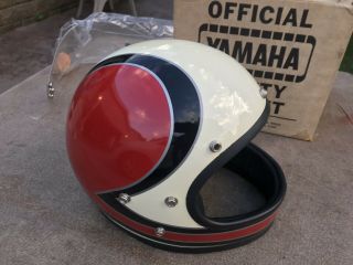 Very Rare Vintage Nos 1970 Yamaha Racing Snowmobile Helmet With Full Flip Action