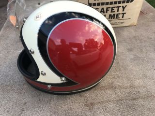 Very Rare Vintage NOS 1970 Yamaha Racing Snowmobile Helmet With Full Flip Action 2