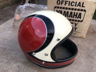 Very Rare Vintage NOS 1970 Yamaha Racing Snowmobile Helmet With Full Flip Action 4