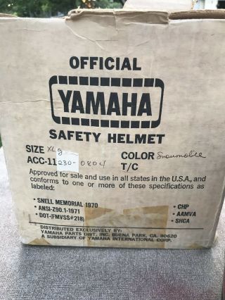 Very Rare Vintage NOS 1970 Yamaha Racing Snowmobile Helmet With Full Flip Action 7