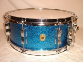 Vintage Aug 26 1961 Ludwig - Classic Blue Sparkle 5 - 1/2 X 14 " Snare Drum