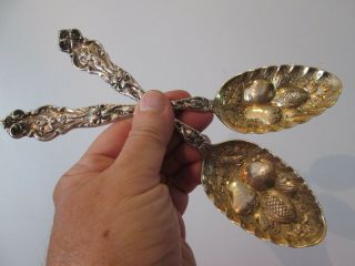 2 Rare - Irian 1902 - Wallace - Sterling - 8 1/4 In Berry Serving Spoons No Mono