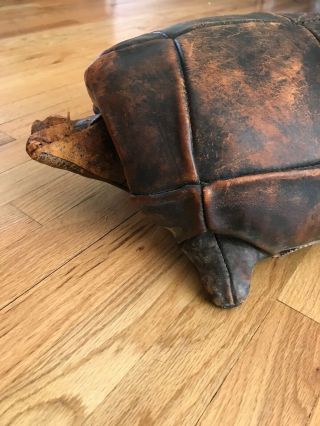 Vintage Omersa Abercrombie & Fitch Leather Tortoise Ottoman Footstool England 12