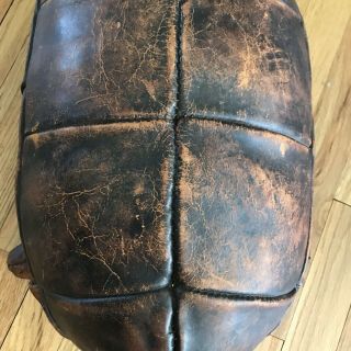 Vintage Omersa Abercrombie & Fitch Leather Tortoise Ottoman Footstool England 3