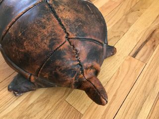 Vintage Omersa Abercrombie & Fitch Leather Tortoise Ottoman Footstool England 9