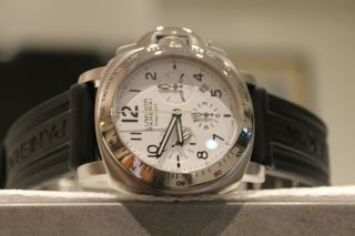 Rare Panerai Pam 188 Daylight White Dial Chronograph 44mm Boxes,  Papers Wow