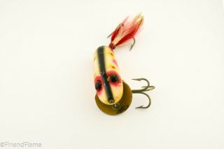 Vintage Heddon Giant Runt Antique Fishing Lure Desirable Strawberry Spot GH381 3
