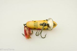 Vintage Heddon Giant Runt Antique Fishing Lure Desirable Strawberry Spot GH381 5