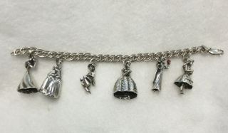 Vintage Sterling Silver Disney Charm Bracelet