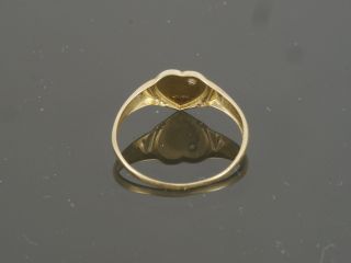 Antique Victorian 1800 ' s 10k Yellow Gold Diamond Heart JM Brushed Textured Ring 4