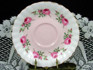 ROYAL ALBERT BRIDESMAID ROSES PINK FLUTED TEA CUP AND SAUCER 5