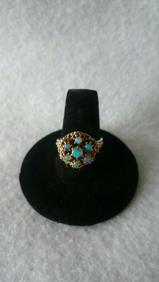 Stunning Vintage 14k Yellow Gold Fire Opal Ring Size 8