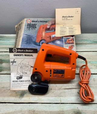 Vtg Black & Decker Variable Speed Power Rotary Cutter 7975 W/ Box Papers