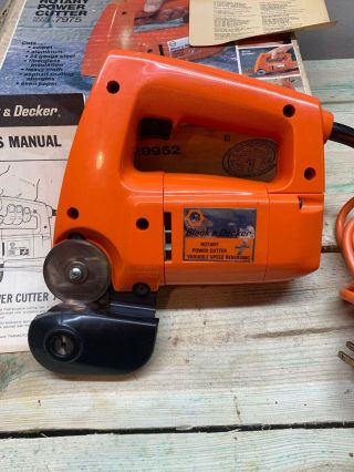 VTG Black & Decker Variable speed Power Rotary cutter 7975 W/ Box Papers 2