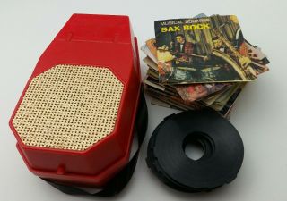 Vintage Mighty Tiny Record Player Toy Turntable,  Includes 26 Records