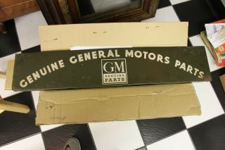 Vintage Olive Green Gm Sign General Motors Auto Maker Flange Metal Oil Gas