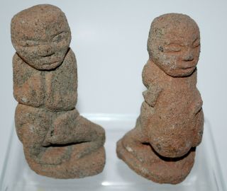 2 Pre - Columbian Stone Figures.
