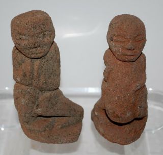 2 Pre - Columbian Stone Figures. 2