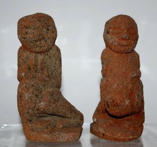 2 Pre - Columbian Stone Figures. 3