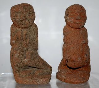 2 Pre - Columbian Stone Figures. 4