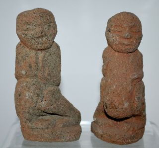 2 Pre - Columbian Stone Figures. 8