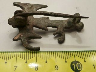 2945 Ancient Roman bronze rare type fibula,  double axe,  1 - 2 century. 3