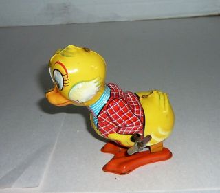 Vintage Linemar Yellow Duck Windup Tin Toy