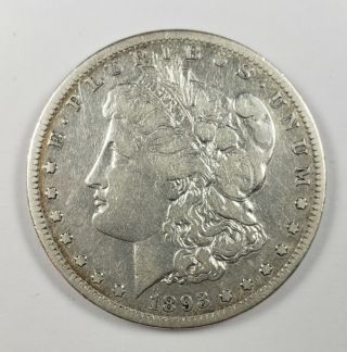 1893 - S Morgan Dollar,  Rare Date,  Vf Detai;s Cleaned