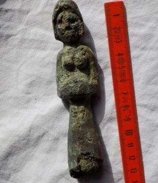Near Eastern Bronze Idol Goddess Figure.  Statue.  Statuette